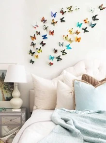 38pcs 3D Butterfly Wall Sticker - Multicolor - View 3