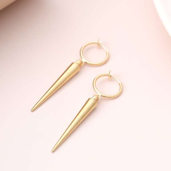 

Men Cone Drop Earrings, Gold