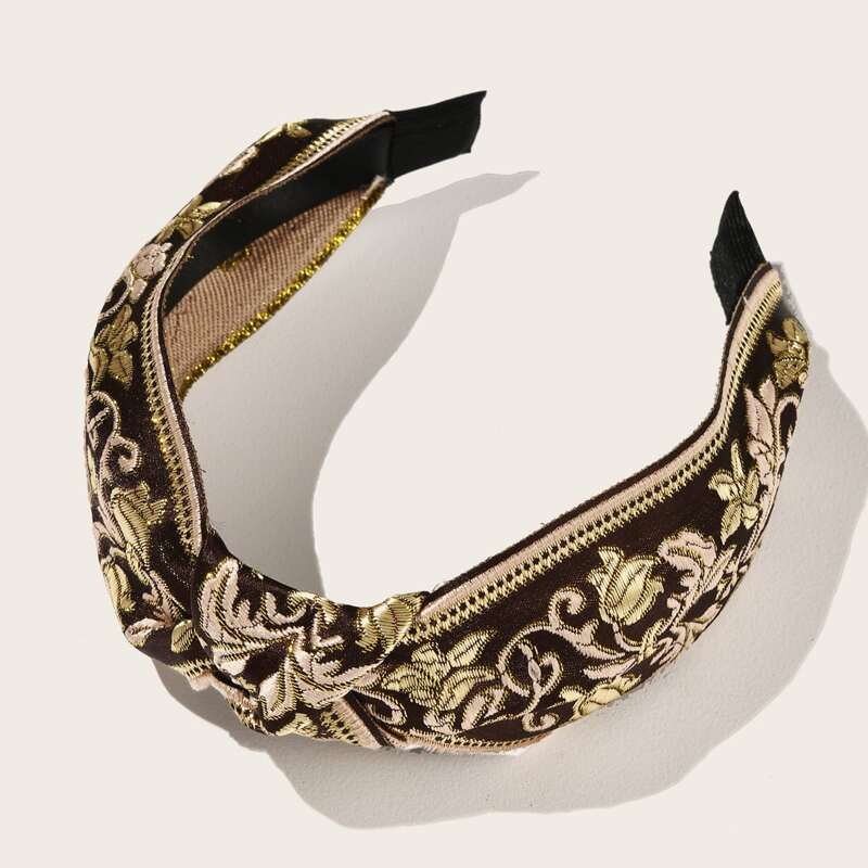 

Embroidered Knot Decor Hair Hoop, Multicolor