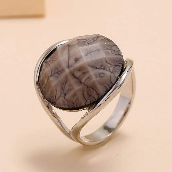 

Gemstone Decor Ring, Brown
