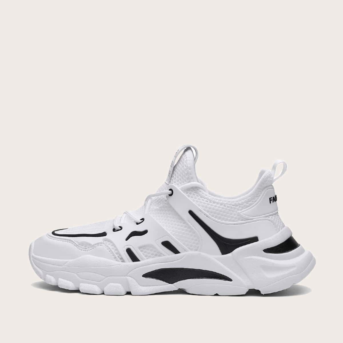 Guys Lace-up Front Low Top Sneakers, White