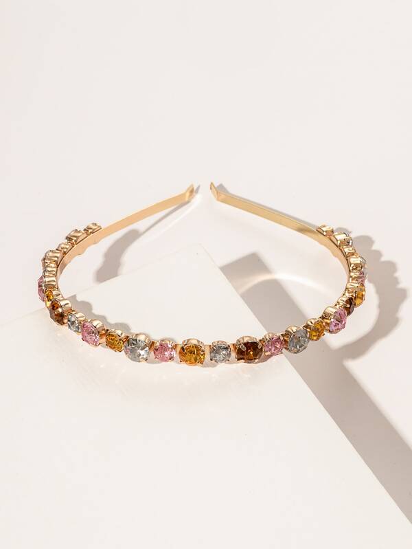 هوب شعر مزين بأحجار كريمة ملونة، ملكي