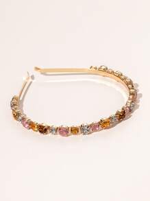 Colorful Gemstone Decor Hair Hoop Royal - Multicolor - View 3