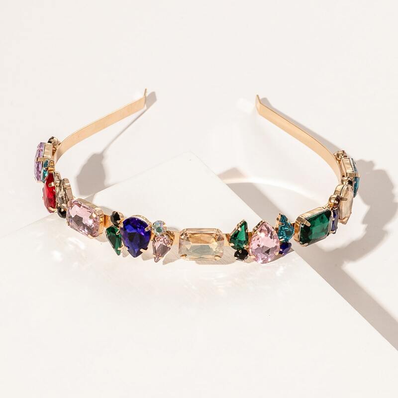 

Colorful Gemstone Decor Hair Hoop, Multicolor