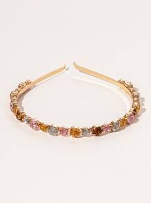 Colorful Gemstone Decor Hair Hoop Royal - Multicolor - View 4