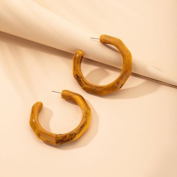 

Cuff Hoop Earrings, Brown