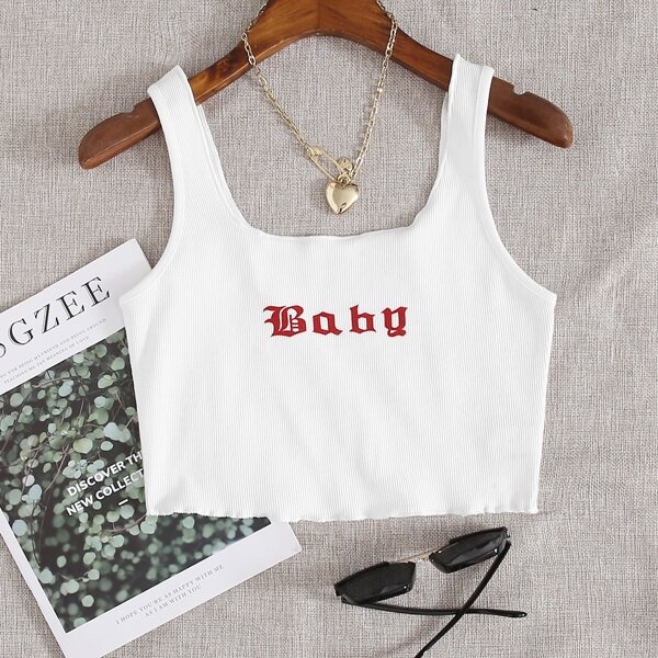 

Letter Graphic Tank Top, White