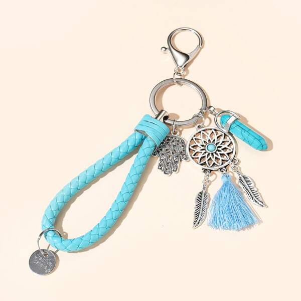 

Hand Charm Keychain, Blue