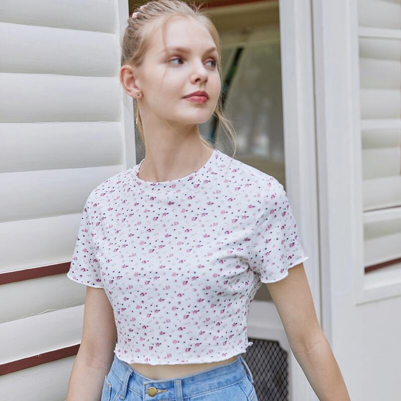 

Ditsy Floral Crop Tee, Multicolor