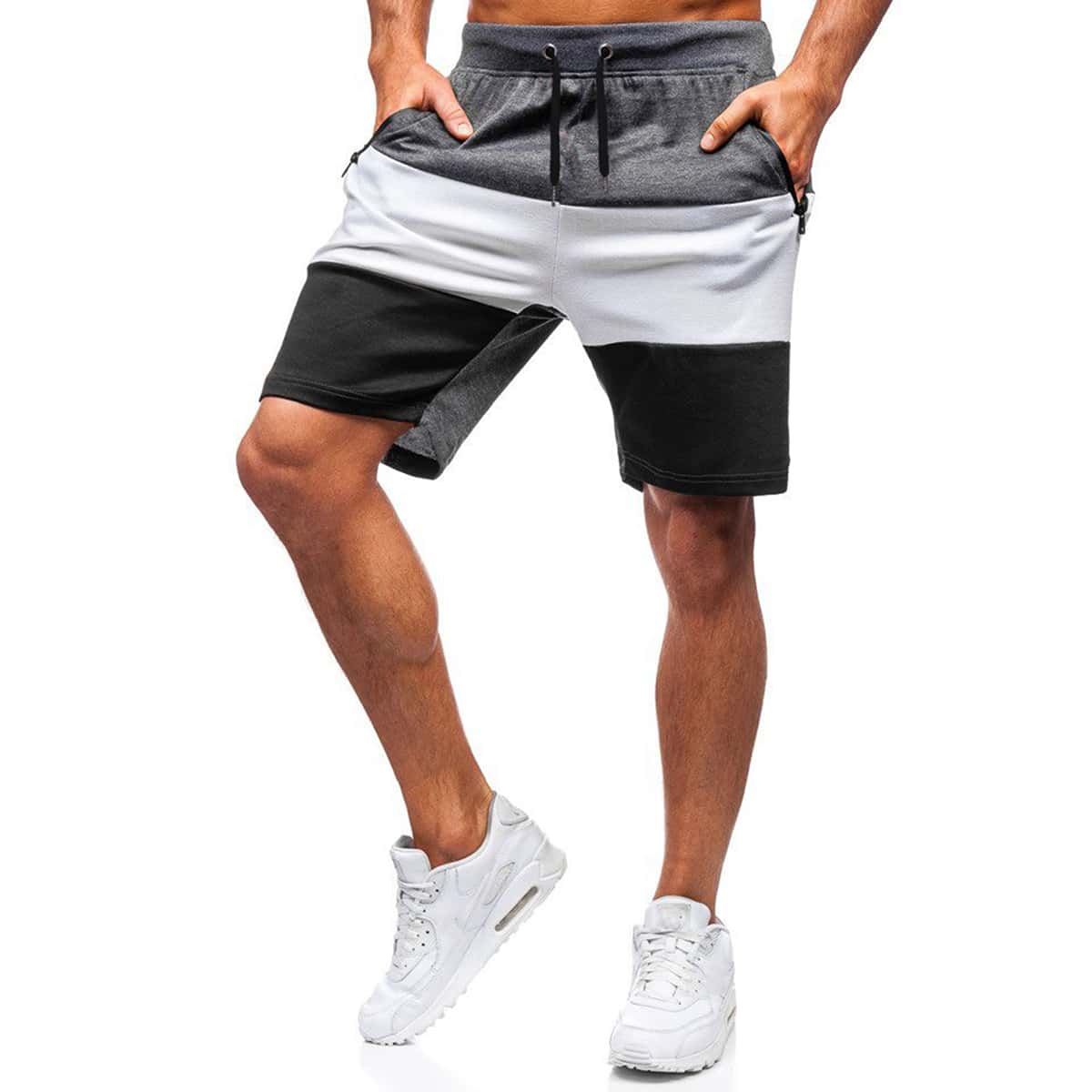 

Guys Colorblock Drawstring Waist Track Shorts, Multicolor