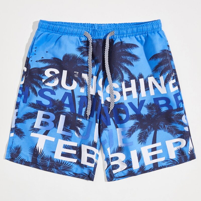 

Guys Tropical Drawstring Shorts, Blue