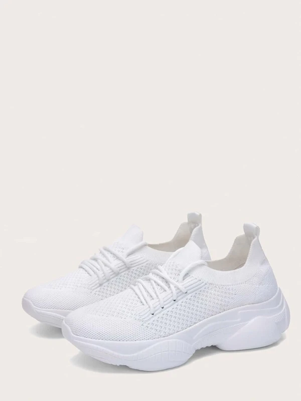 lace up front mesh sneakers