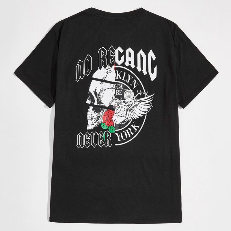 

Guys Halloween & Letter Tee, Black