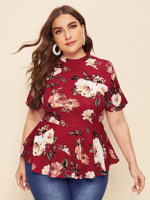 floral print peplum top