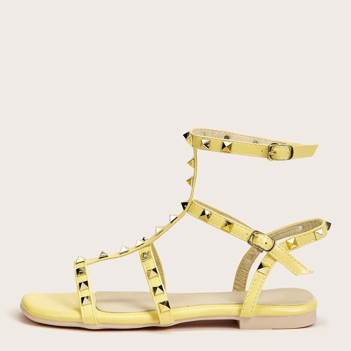 

Spiked Gladiator Sandals, Yellow