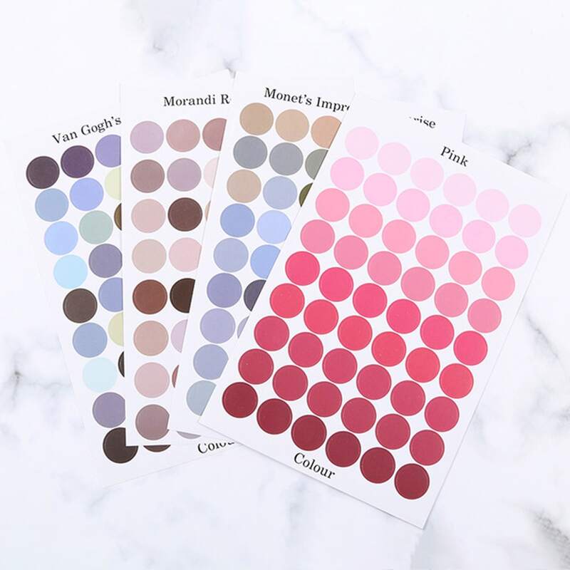 

4sheets Circle Sticker, Multicolor