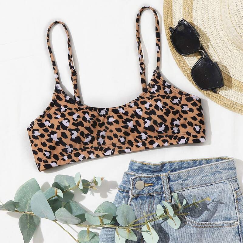 

Leopard Cami Bikini Top, Multicolor