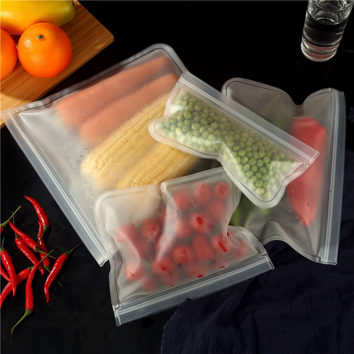 

4pcs Clear Food Fresh Bag