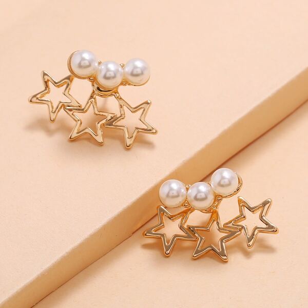 

Faux Pearl Decor Earring Jackets, Gold