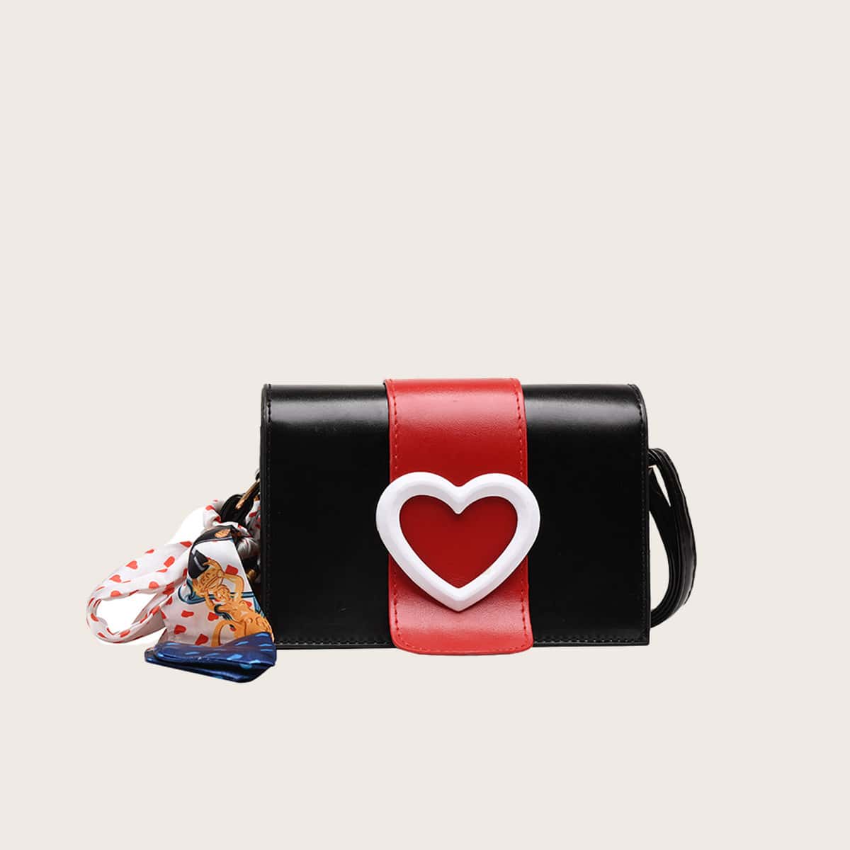 

Twilly Scarf Heart Crossbody Bag, Multicolor