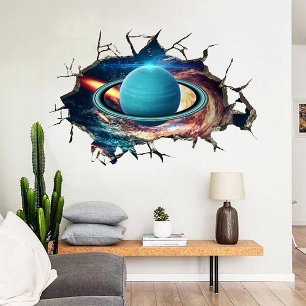 

Planet Pattern Wall Sticker, Blue