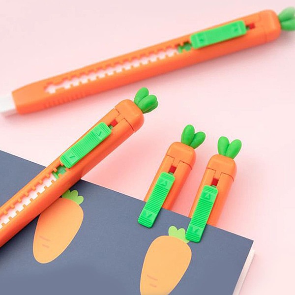 

1pc Carrot Design Eraser, Orange