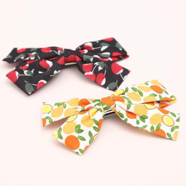 

2pcs Bow Knot Decor Hair Clip, Multicolor