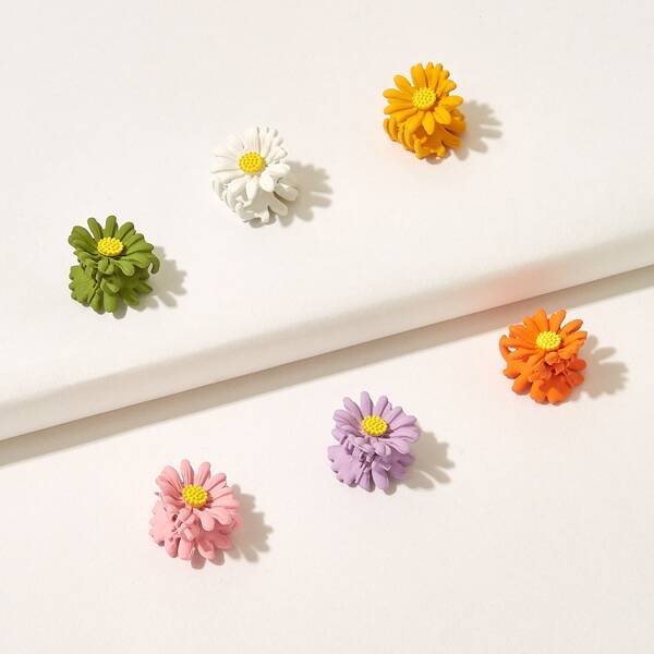 

6pcs Daisy Decor Hair Claw, Multicolor