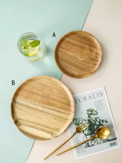 1pc Round Wooden Plate - Astonishing plates for your dining-room