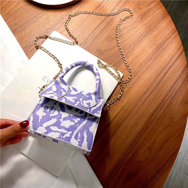 

Graphic Mini Chain Satchel Bag, Multicolor