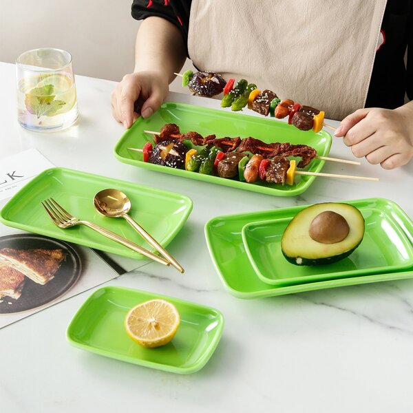 

1pc Acrylic Solid Plate, Green