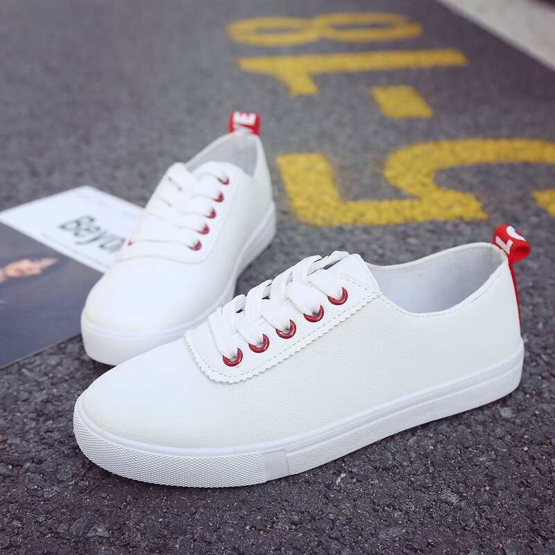 

Solid Lace-up Sneakers, White