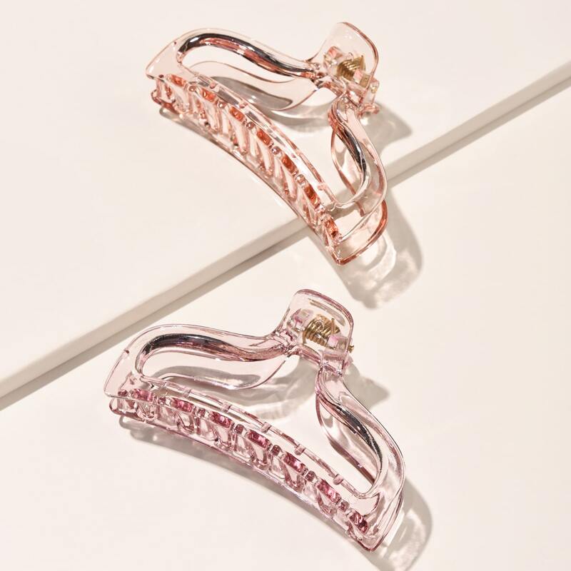 

Transparent Hair Claw Clip - 2pcs, Multicolor clear