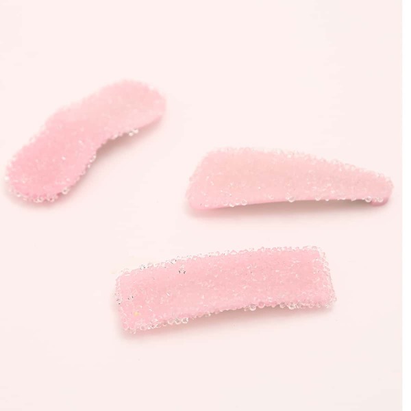 

3pcs Crystal Decor Hair Clip, Pink