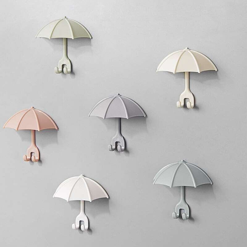 

3pcs Umbrella Shaped Random Wall Hook, Multicolor
