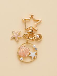 Shell Decor Keychain - Pink - View 2