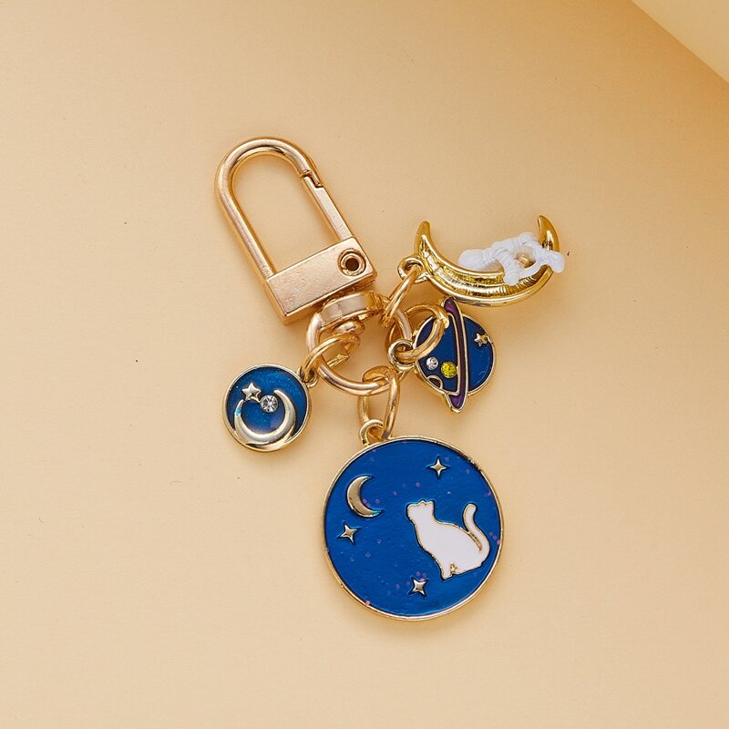 

Planet Engraved Keychain, Blue