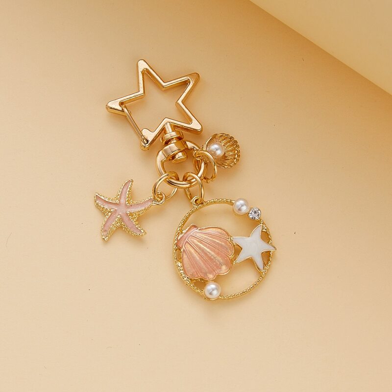 

Shell Decor Keychain, Pink