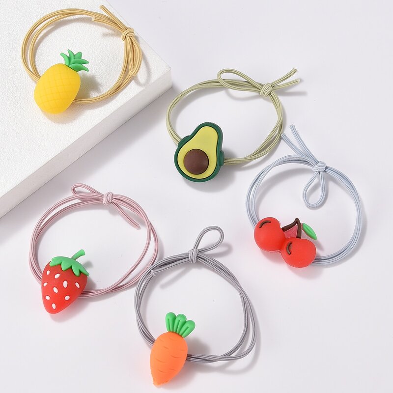 

5pcs Fruit Hair Tie, Multicolor