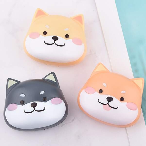 

1pc Cartoon Dog Shaped Contact Lens Case, Multicolor