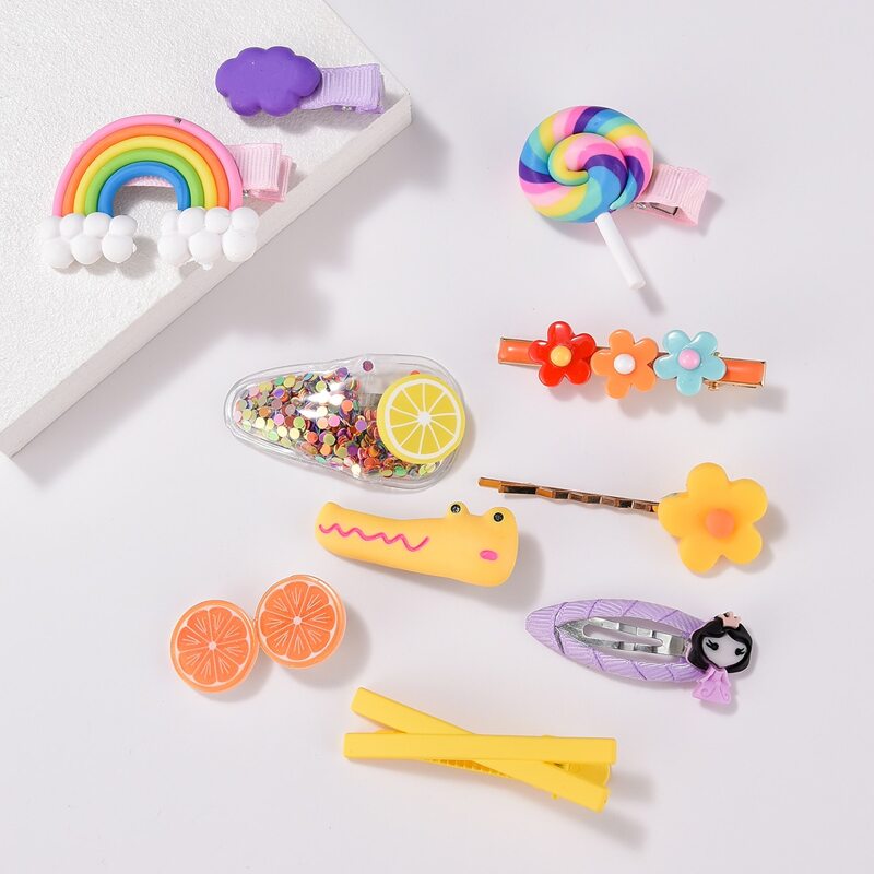 

10pcs Cartoon Hair Clip, Multicolor