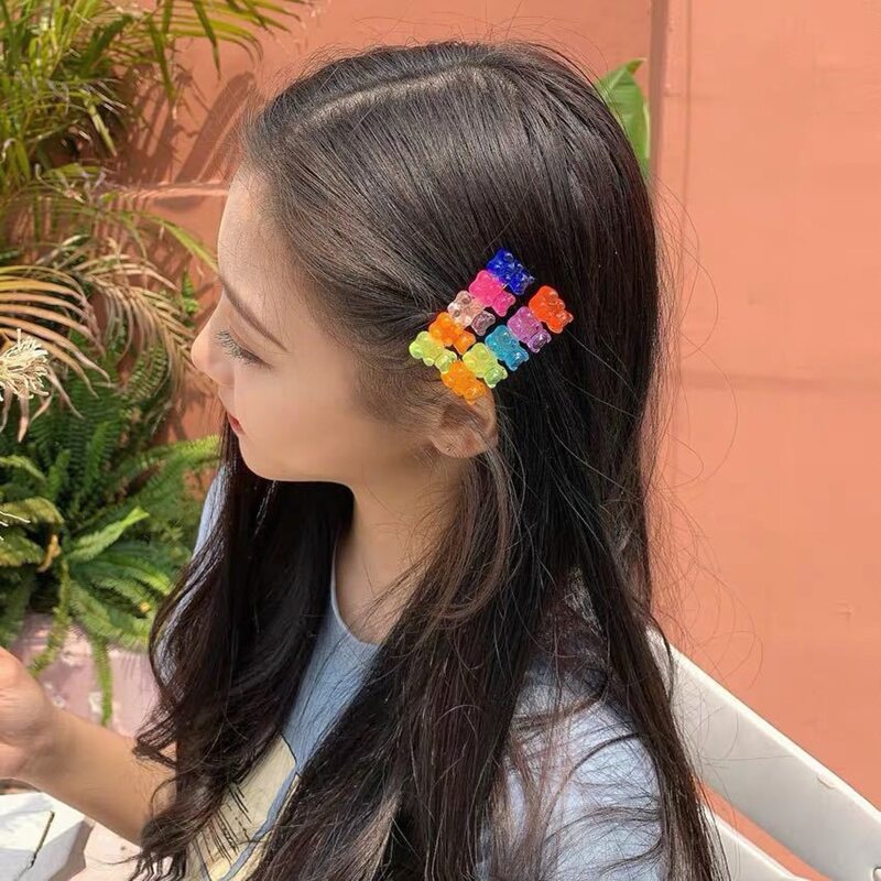 

2pcs Bear Hair Clip, Multicolor