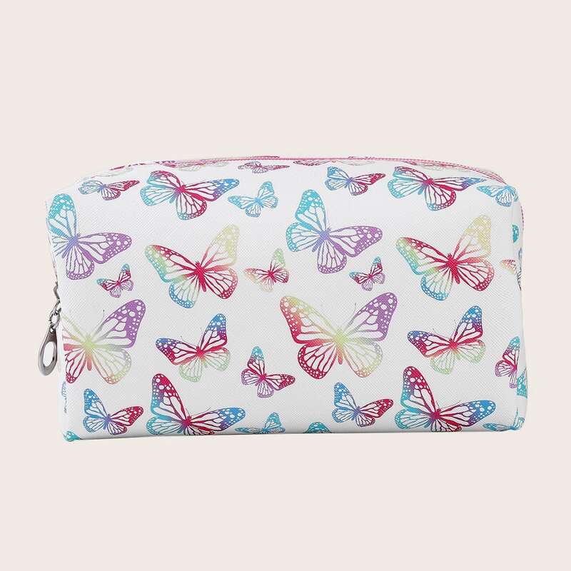 

1pc Butterfly Clear Makeup Bag, Multicolor