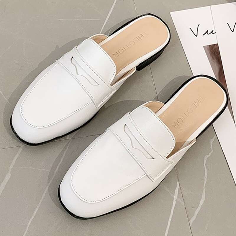 

White Flat Mules