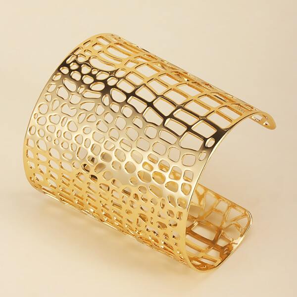 

Полый открытый браслет, Золотистый