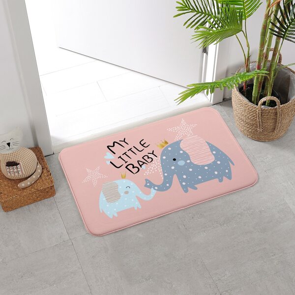 

Cartoon Elephant Print Carpet, Multicolor