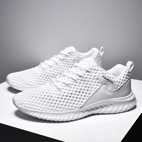 

Мужские полые кроссовки на шнурках, Белый