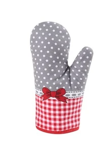 1入組波卡圓點圖案隔熱手套
