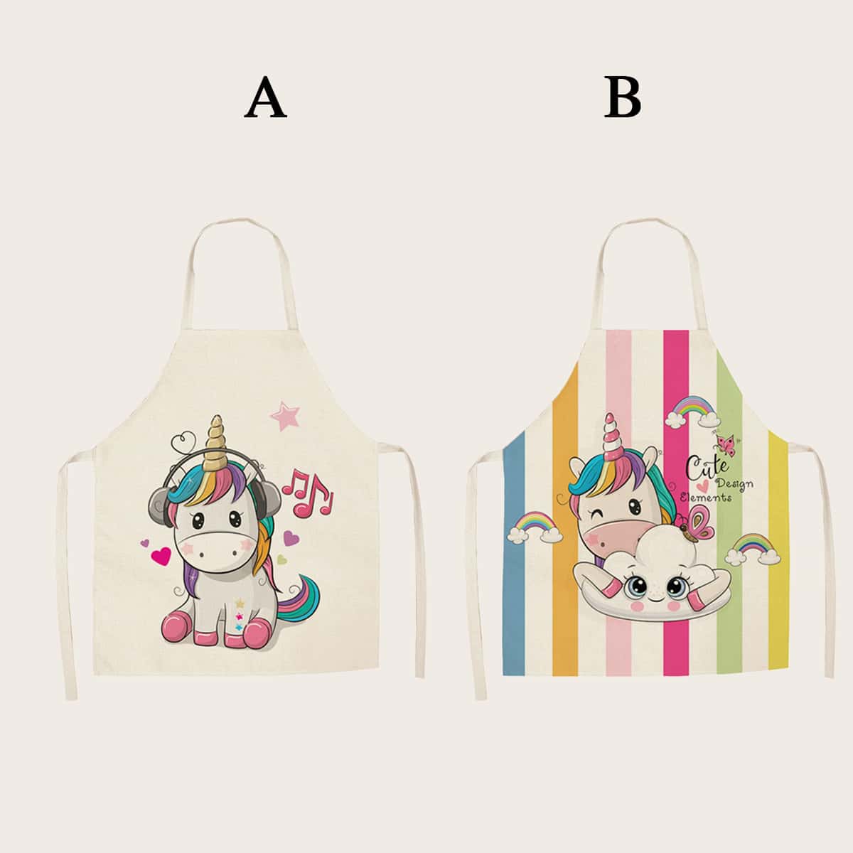 

1pc Cartoon Unicorn Print Apron, Multicolor