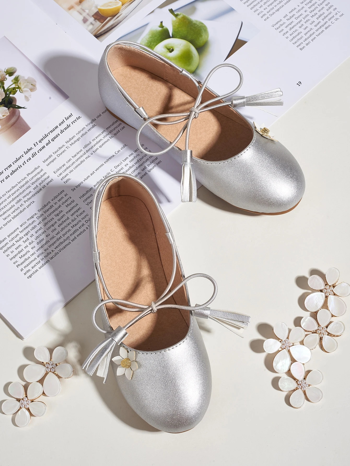 Filles tout-match nœud en cuir plat princesse Chaussures Mariage Fleur Chaussures Fille Chaud